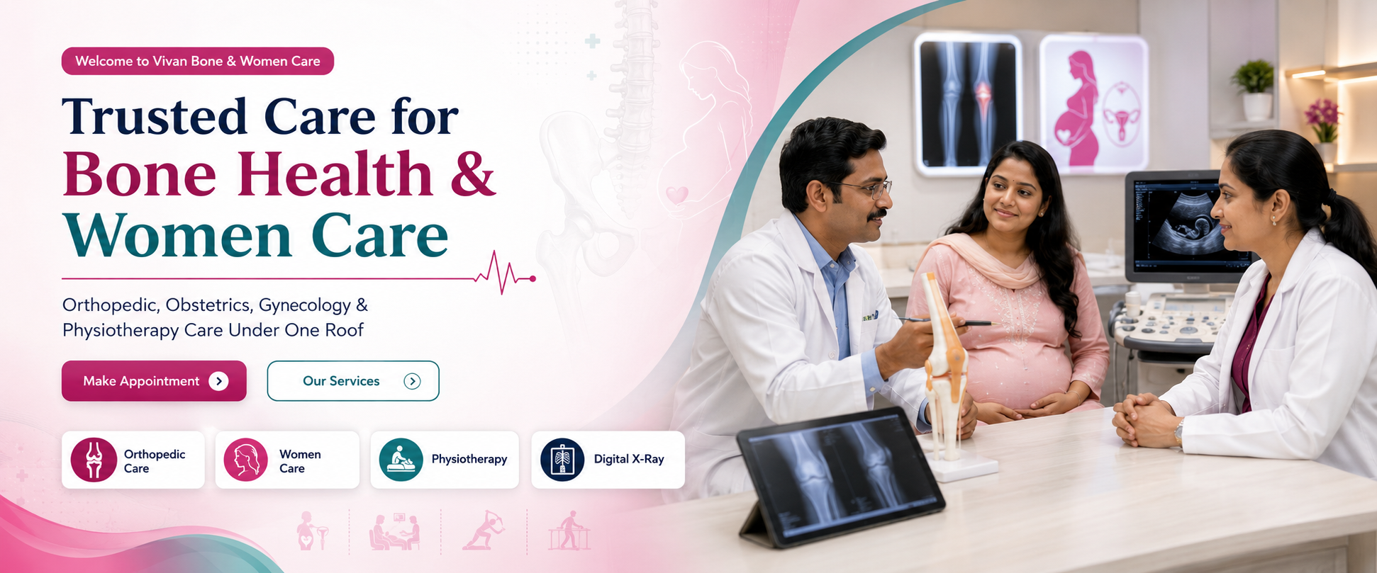 Vivan Bone and Women Care Banner